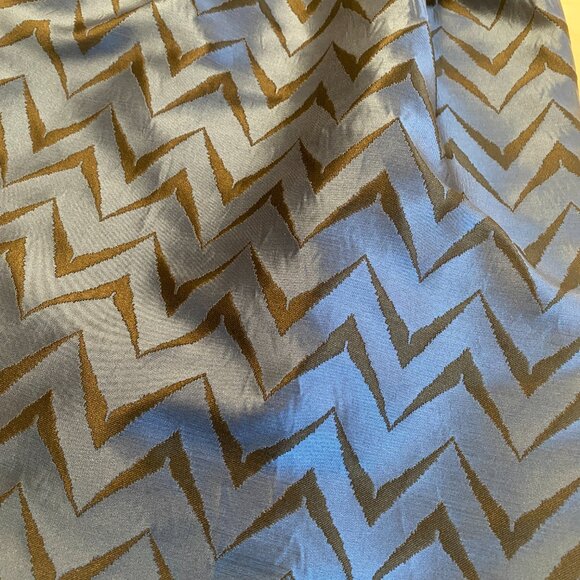 ANNE KLEIN belted chevron dress, metallic blue & black SZ 2 - Picture 7 of 11